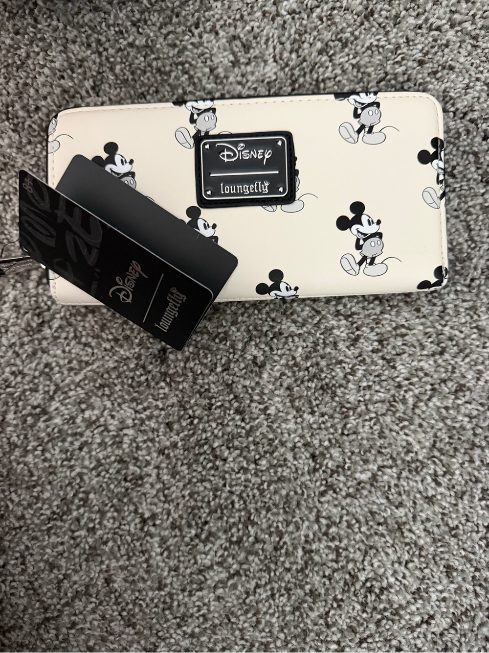 Loungefly Cream and Black Mickey Mouse Zip-Around Wallet